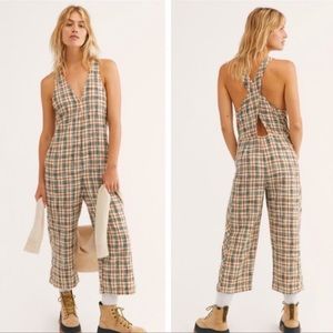 NWOT Free People Tweed Cross Back Jumpsuit - Large
